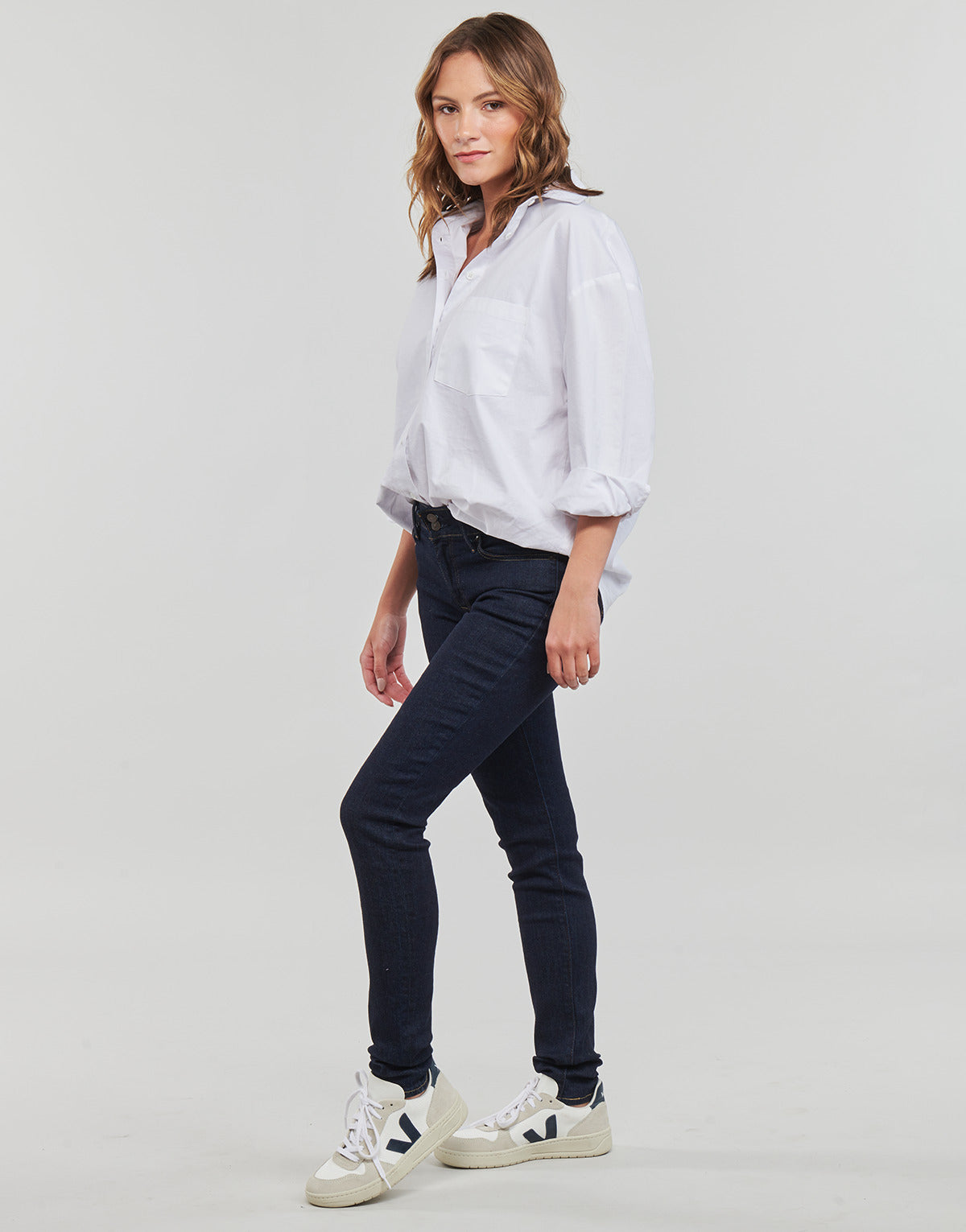 Jeans skynny Donna Levis  711 DOUBLE BUTTON  Marine