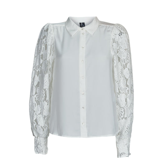 Camicia Donna Vero Moda  VMCABENA L/S SHIRT WVN BTQ  Bianco