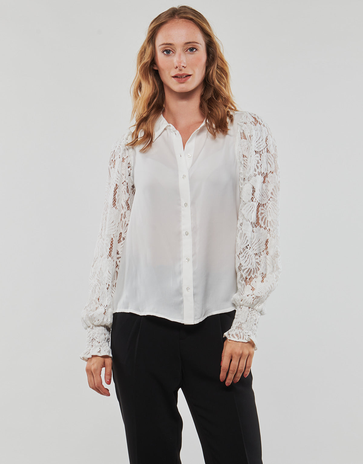 Camicia Donna Vero Moda  VMCABENA L/S SHIRT WVN BTQ  Bianco