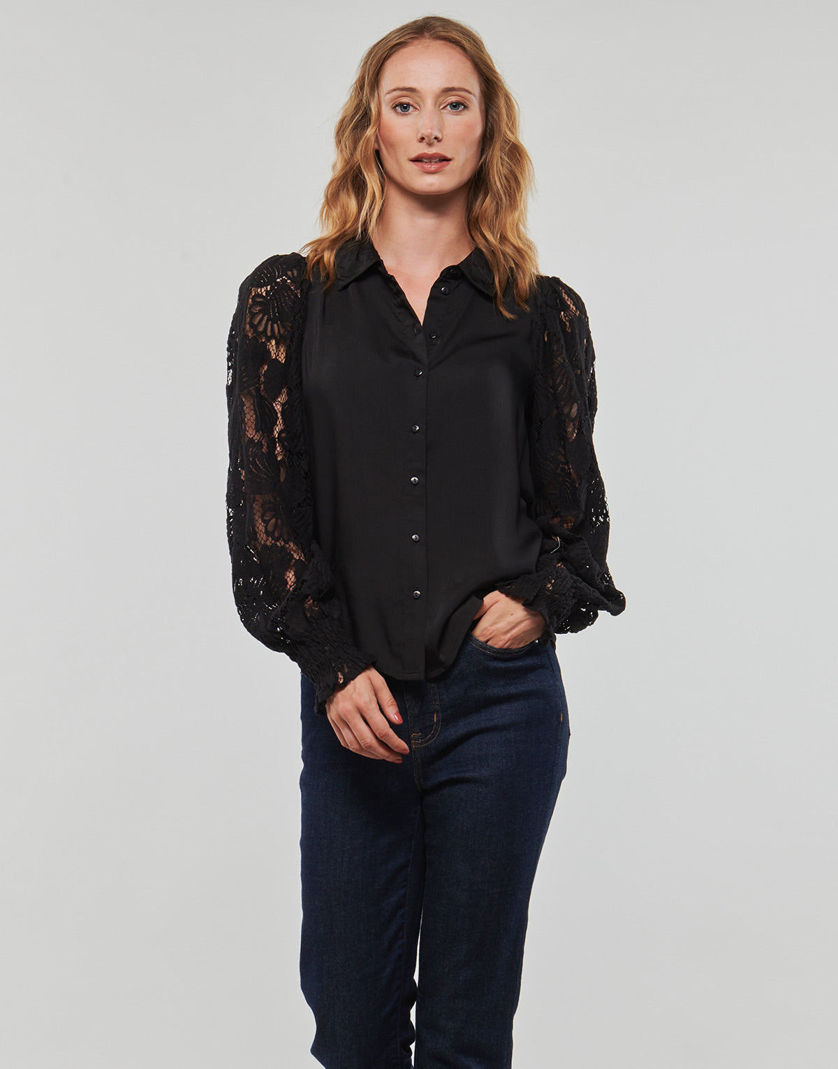 Camicia Donna Vero Moda  VMCABENA L/S SHIRT WVN BTQ  Nero