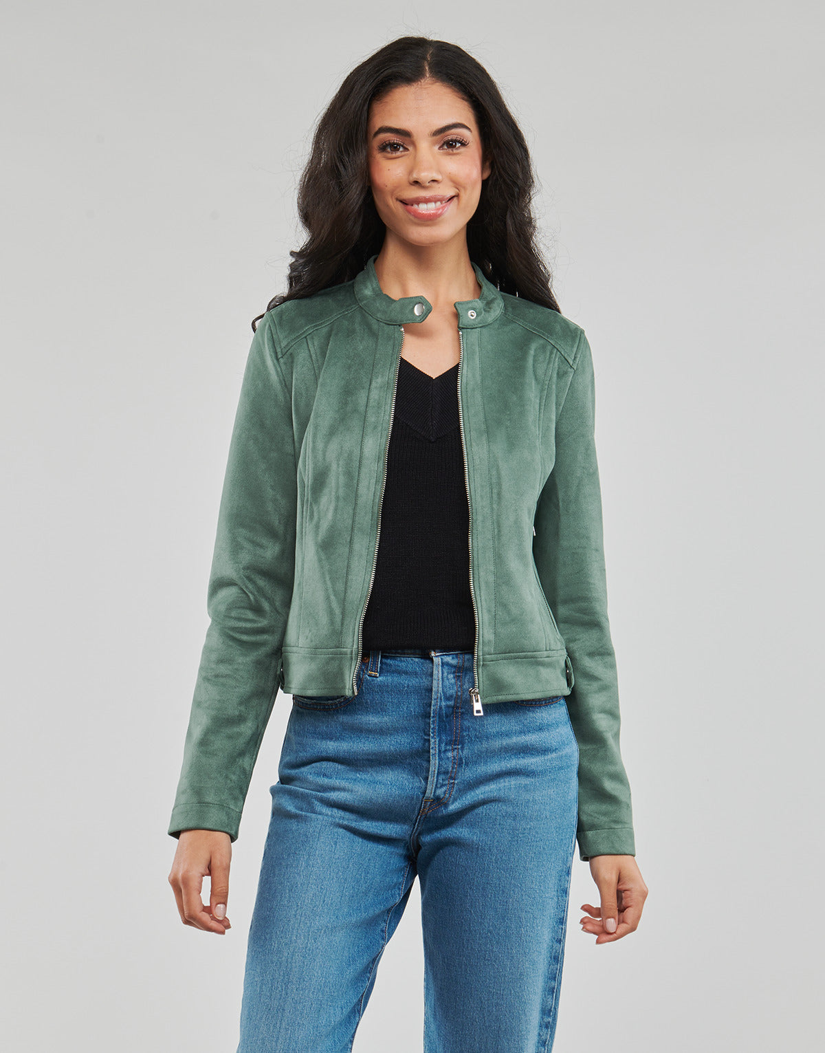 Giacca in pelle Donna Vero Moda  VMJOSE MARI SHORT FAUX SUEDE JACKET BOOS  Verde