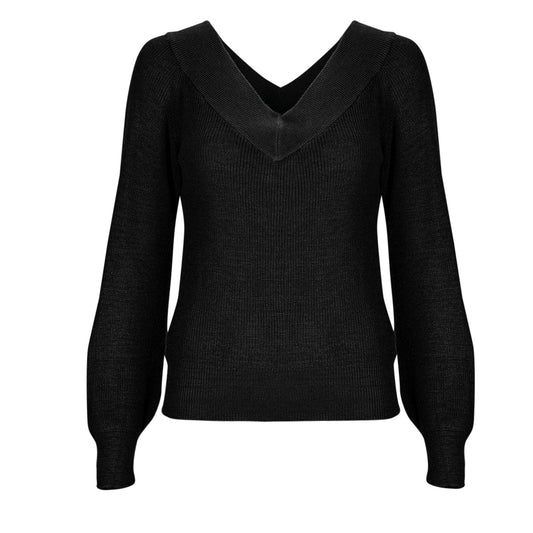 Maglione Donna Vero Moda  VMNEWLEXSUN LS DOUBLE V-NCK  Nero