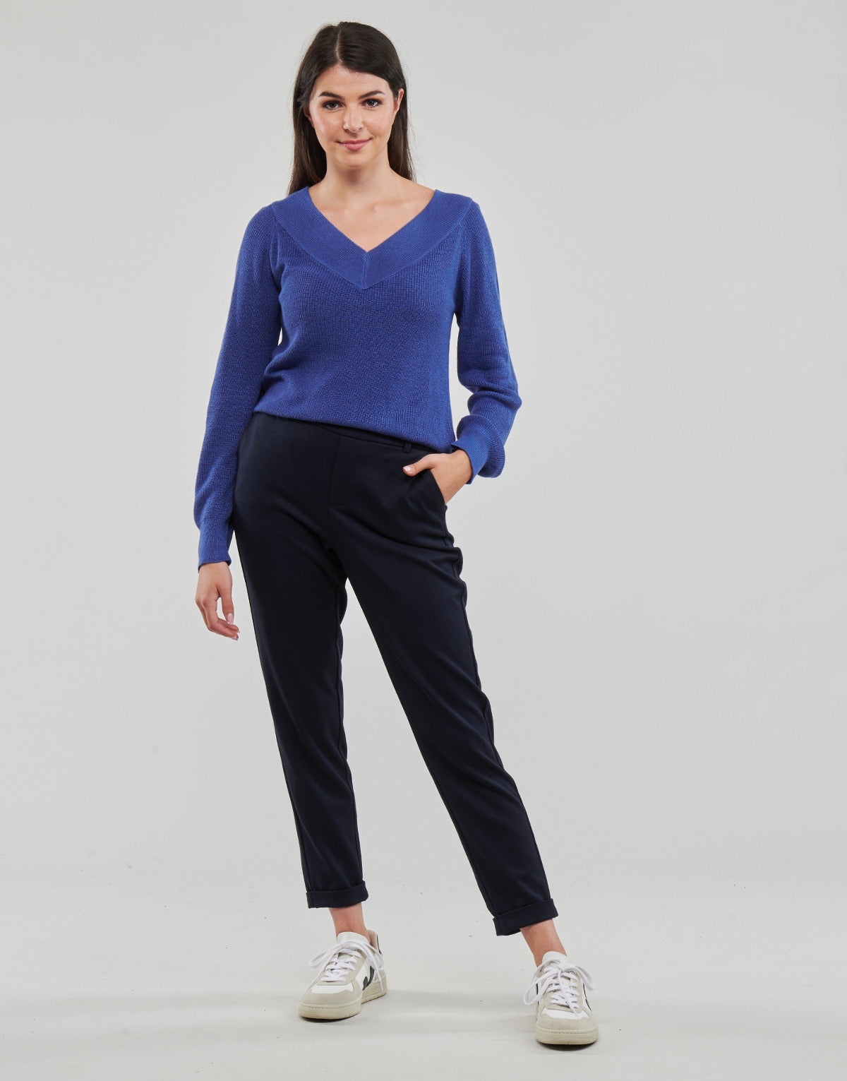 Pantalone Donna Vero Moda  VMMAYA MW LOOSE SOLID PANT NOOS  Marine