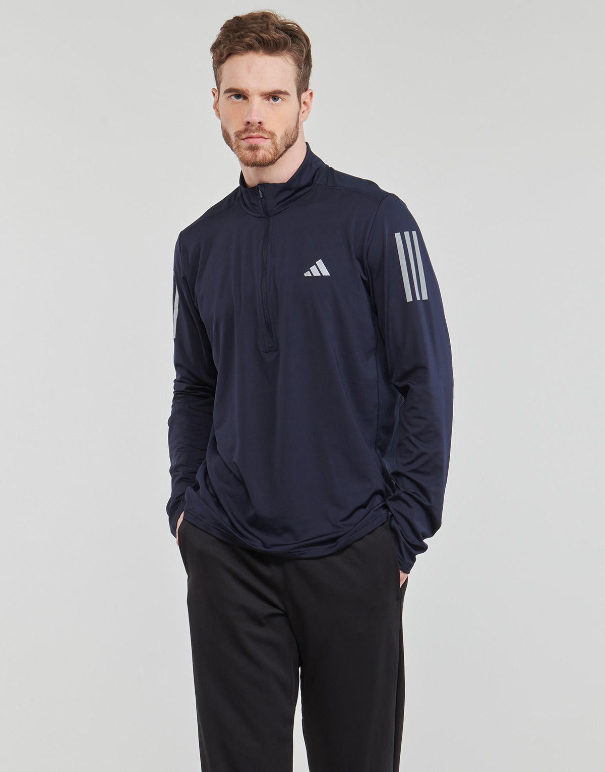 T-shirts a maniche lunghe Uomo adidas  OTR 1/4 ZIP  Marine