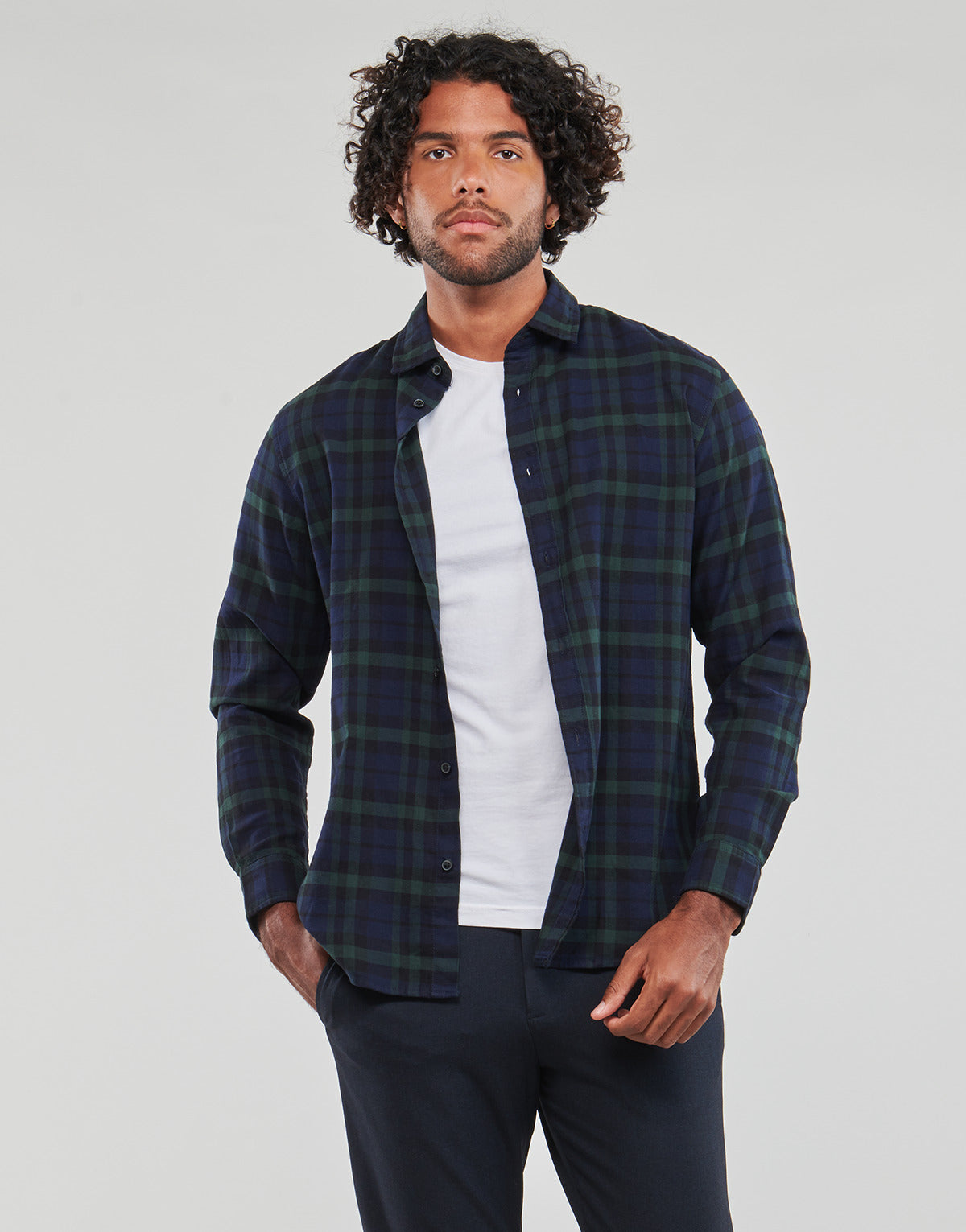 Camicia a maniche lunghe Uomo Selected  SLHSLIMOWEN-FLANNEL SHIRT LS NOOS  Marine