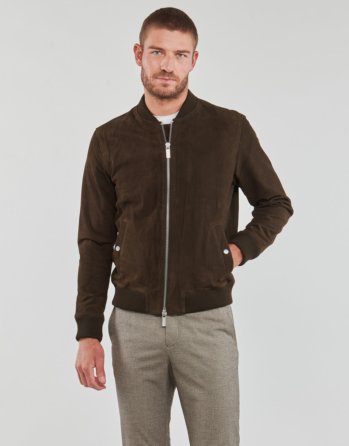 Giubbotto Uomo Selected  SLHARCHIVE BOMBER SUEDE JKT NOOS  Marrone