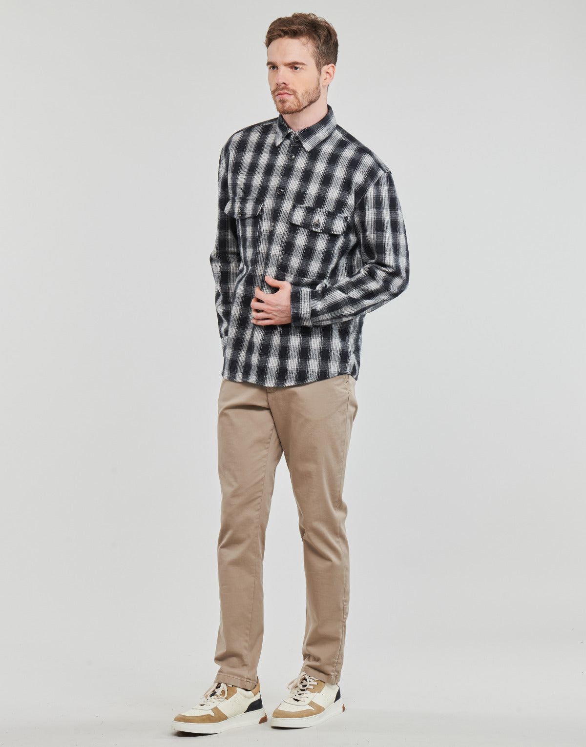 Camicia a maniche lunghe Uomo Selected  SLHLOOSEMASON-FLANNEL OVERSHIRT NOOS  Marine