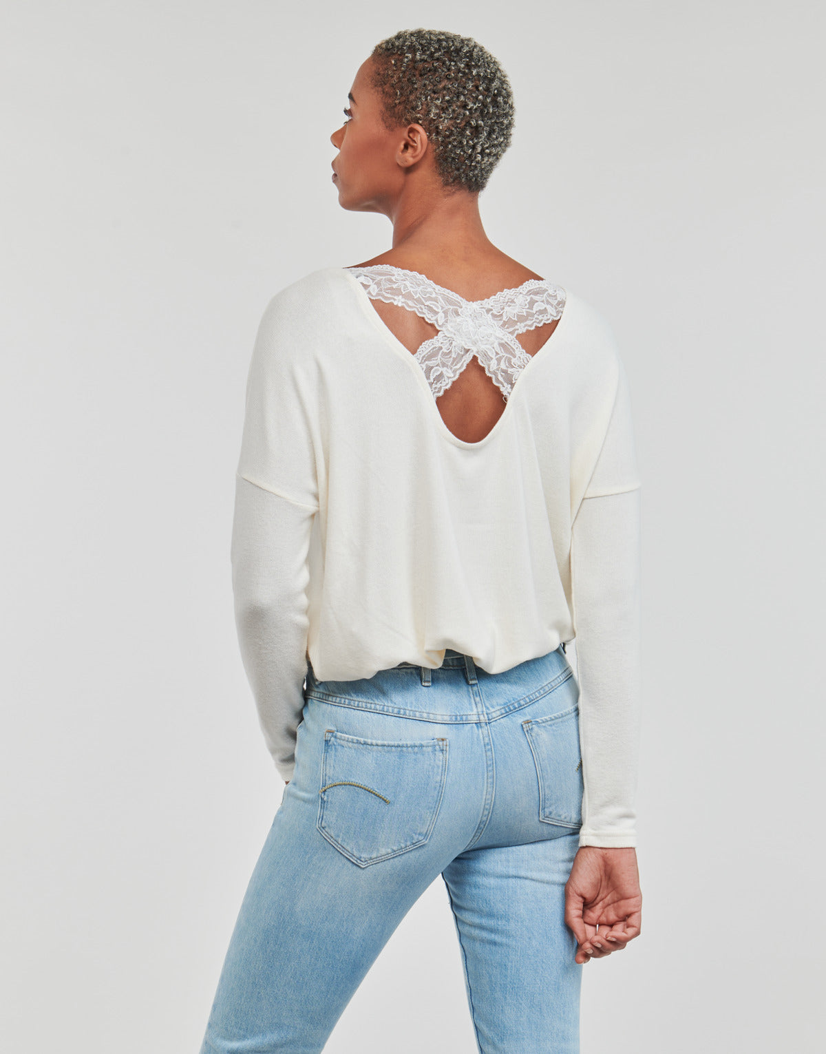 Maglione Donna Only  ONLKLEO BACK DETAIL  Bianco