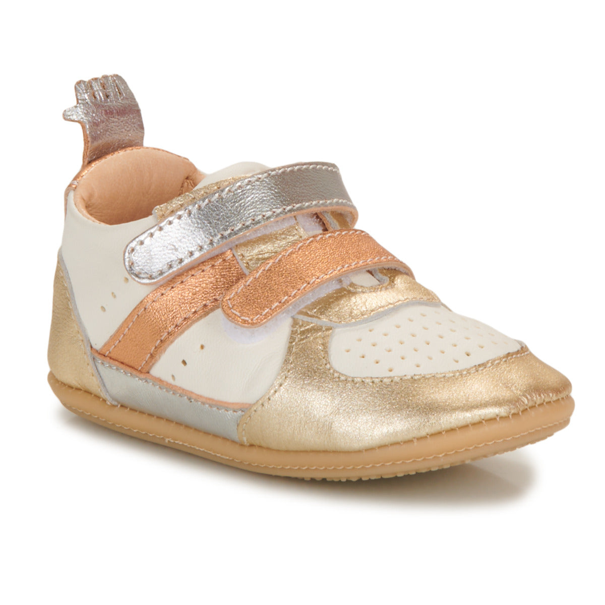 Scarpe bambini ragazza Easy Peasy  MY PRE BASKET VELCRO  Oro