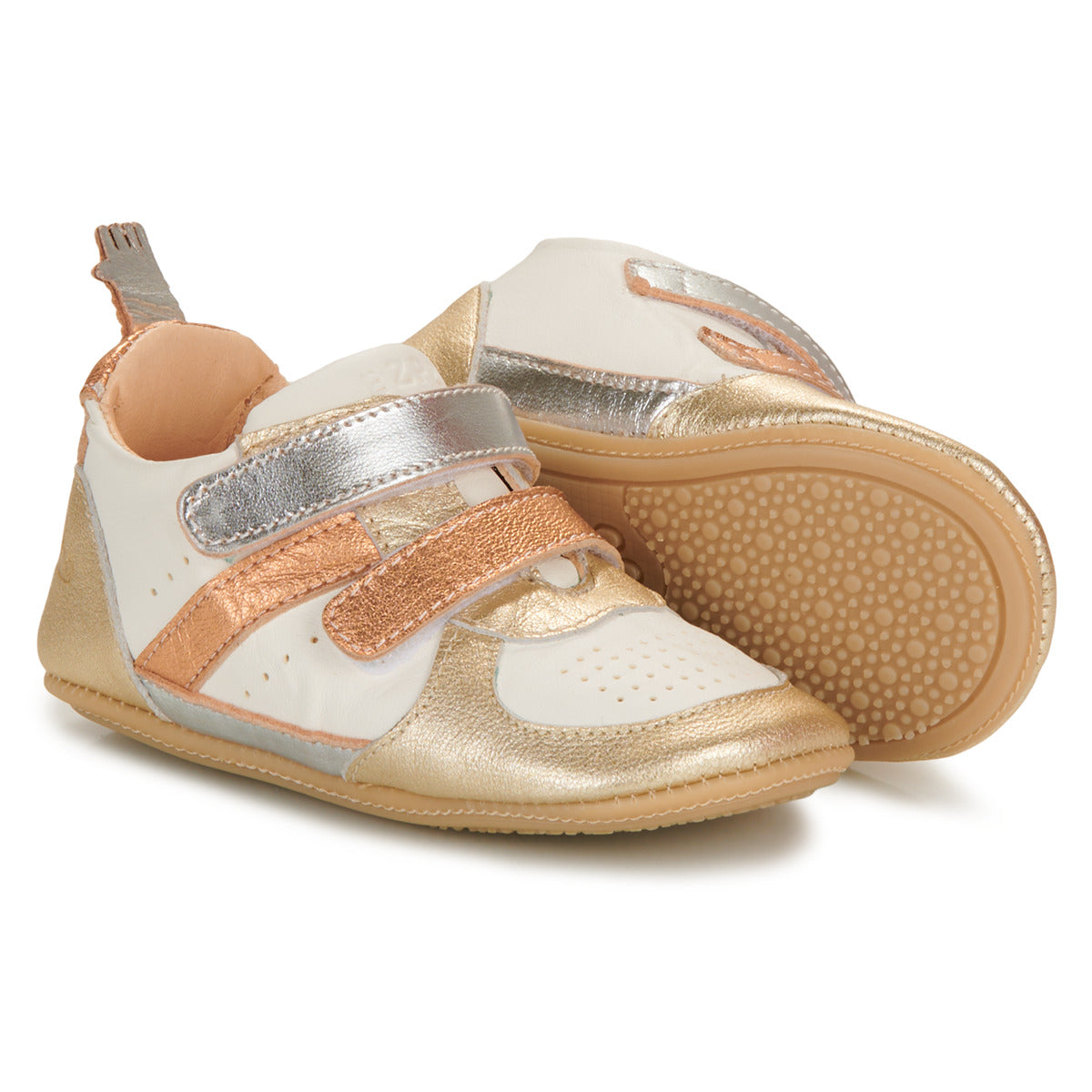 Scarpe bambini ragazza Easy Peasy  MY PRE BASKET VELCRO  Oro