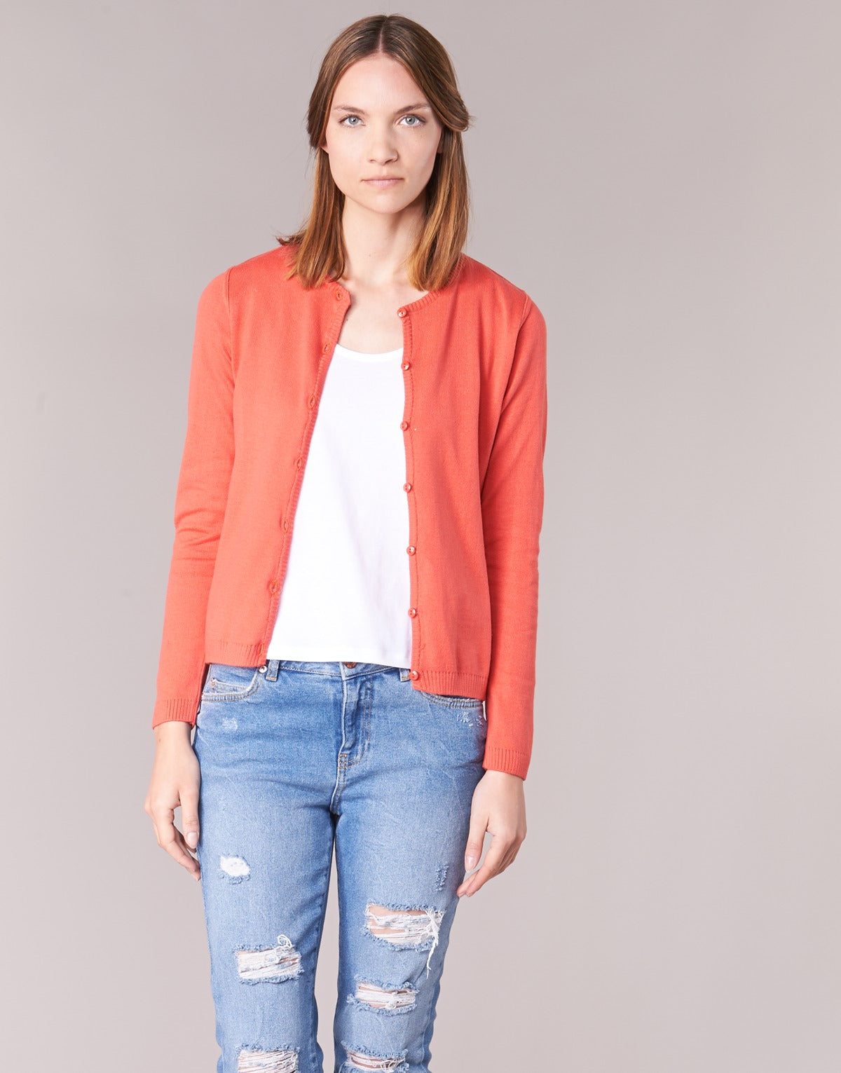 Gilet / Cardigan Donna BOTD  EVANITOA  Arancio