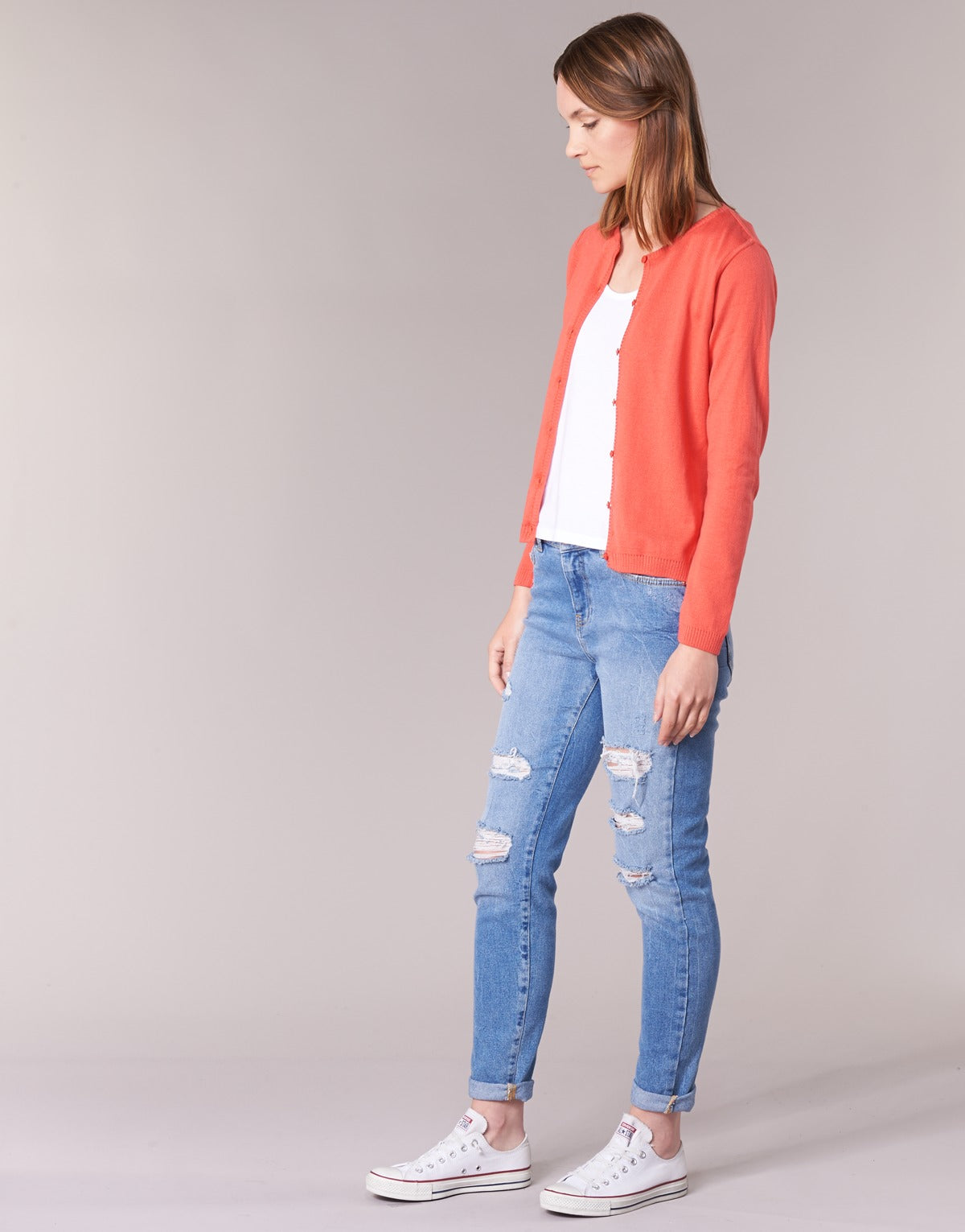 Gilet / Cardigan Donna BOTD  EVANITOA  Arancio