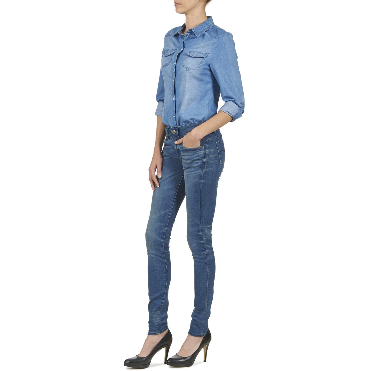 Jeans skynny Donna G-Star Raw  LYNN MID SKINNY  Blu