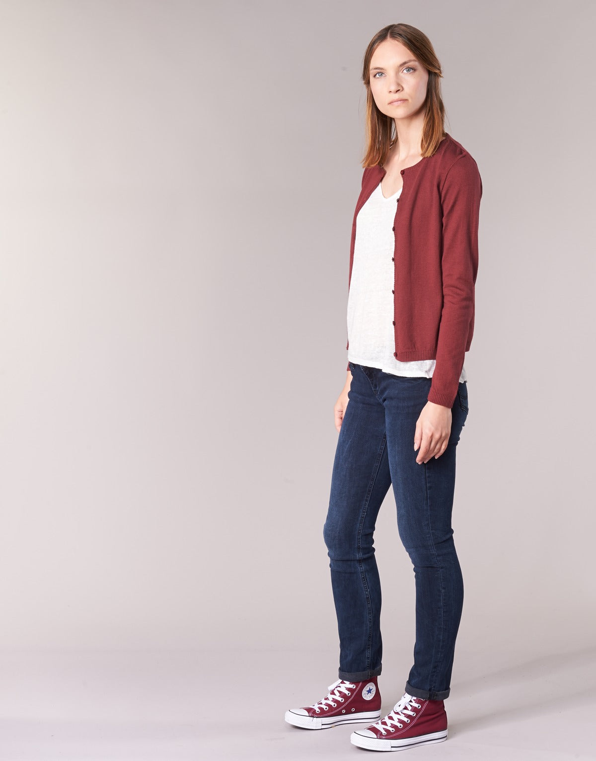 Gilet / Cardigan Donna BOTD  EVANITOA  Bordeaux