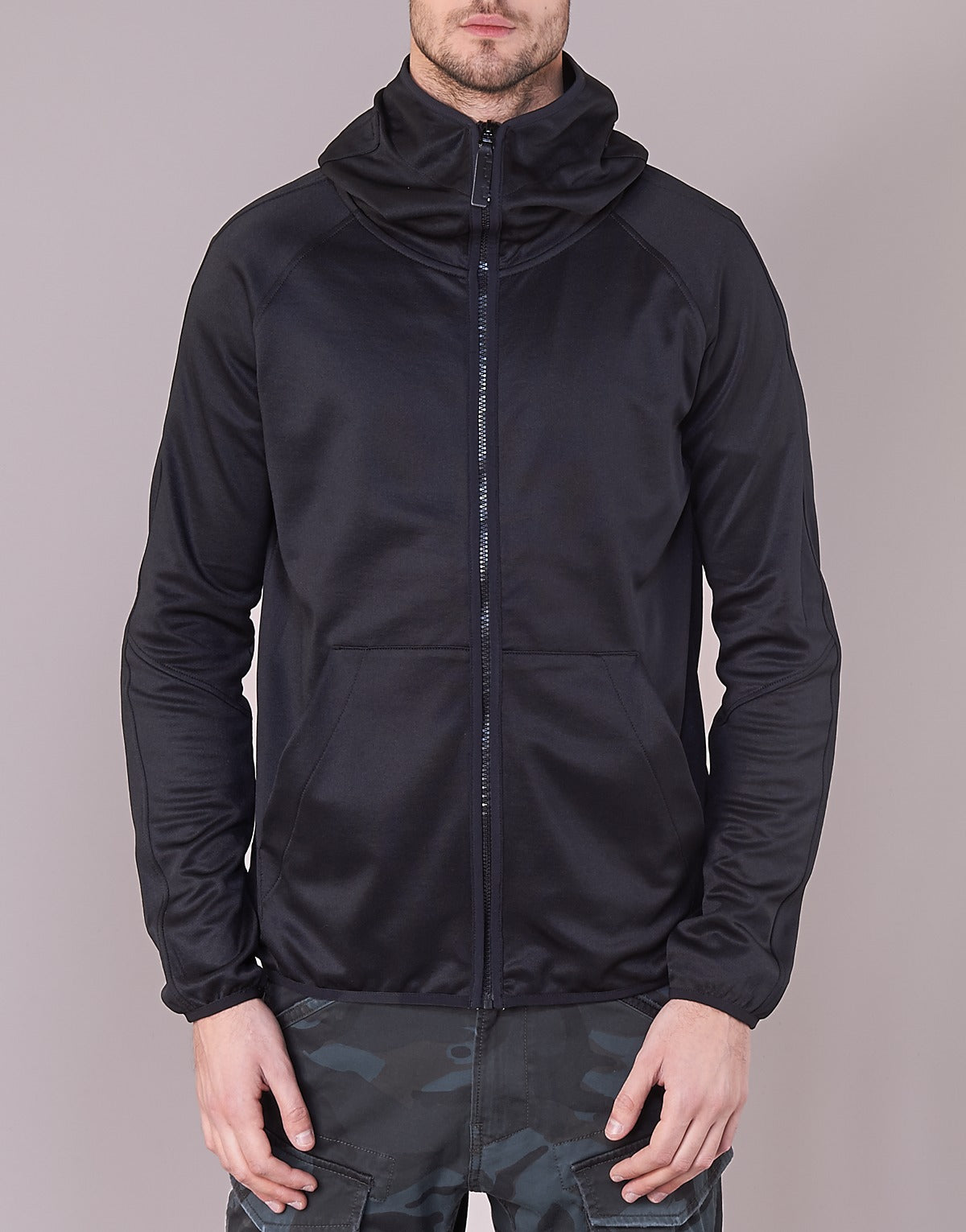 Felpa Uomo G-Star Raw  STRETT SLIM HOODED ZIP THRU SW L/S  Nero