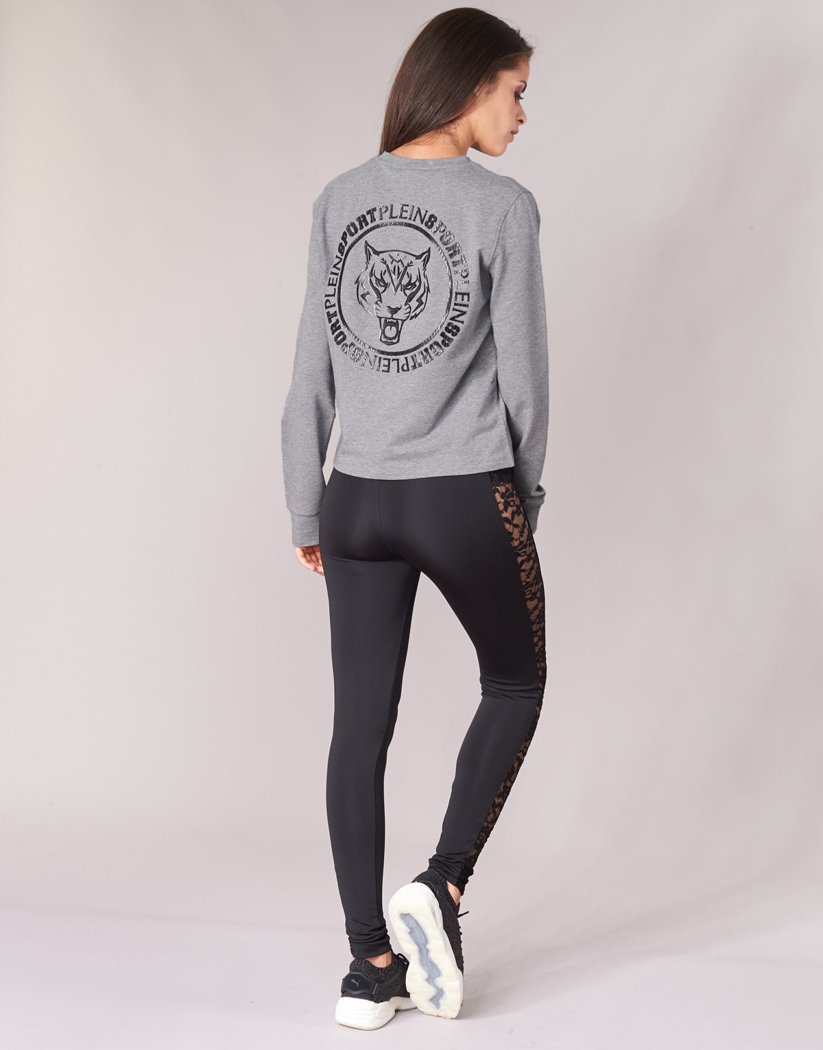 Felpa Donna Philipp Plein Sport  ROUND AIR SQUAT  Grigio