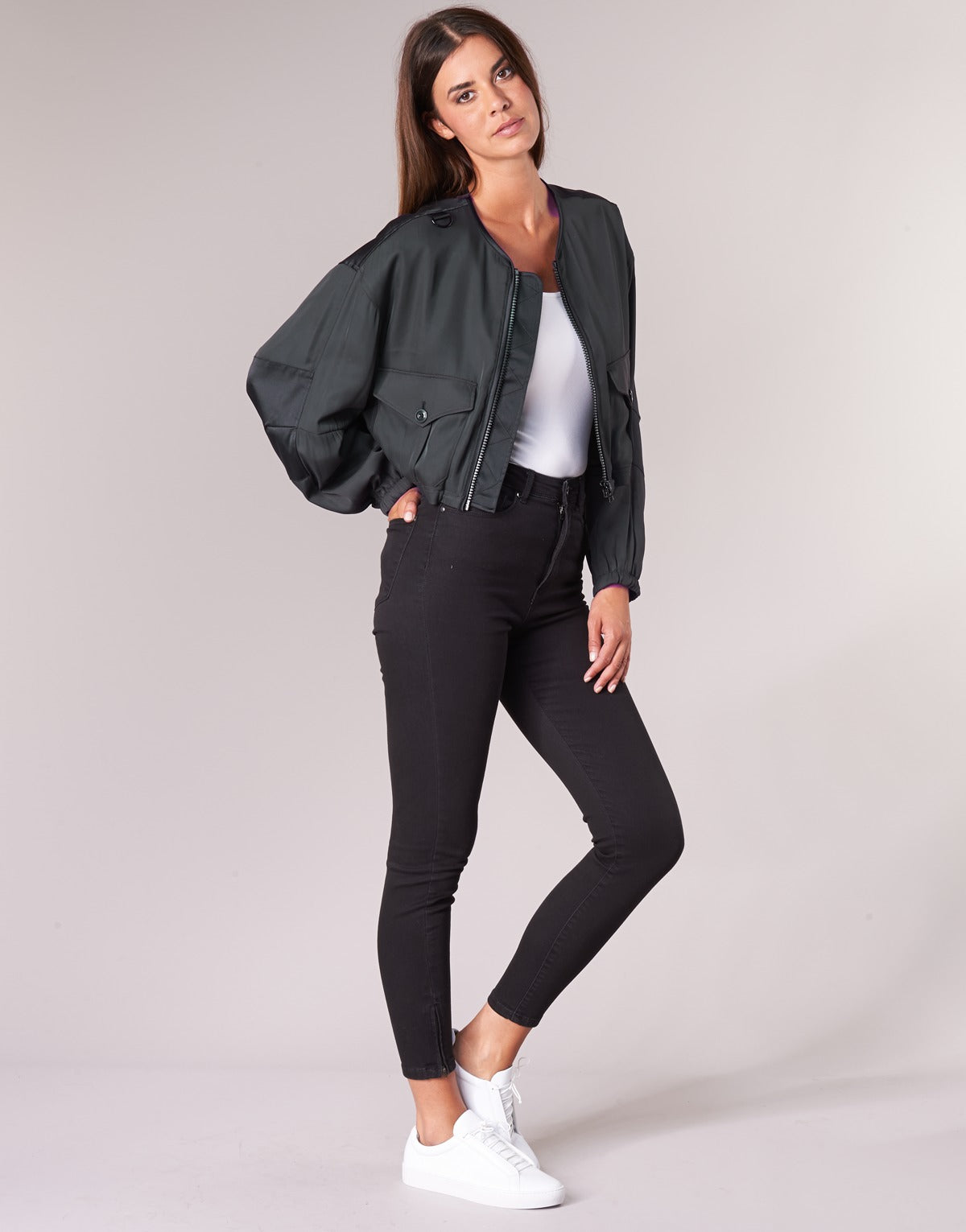 Giubbotto Donna G-Star Raw  RACKAM OS CROPPED BOMBER  Nero