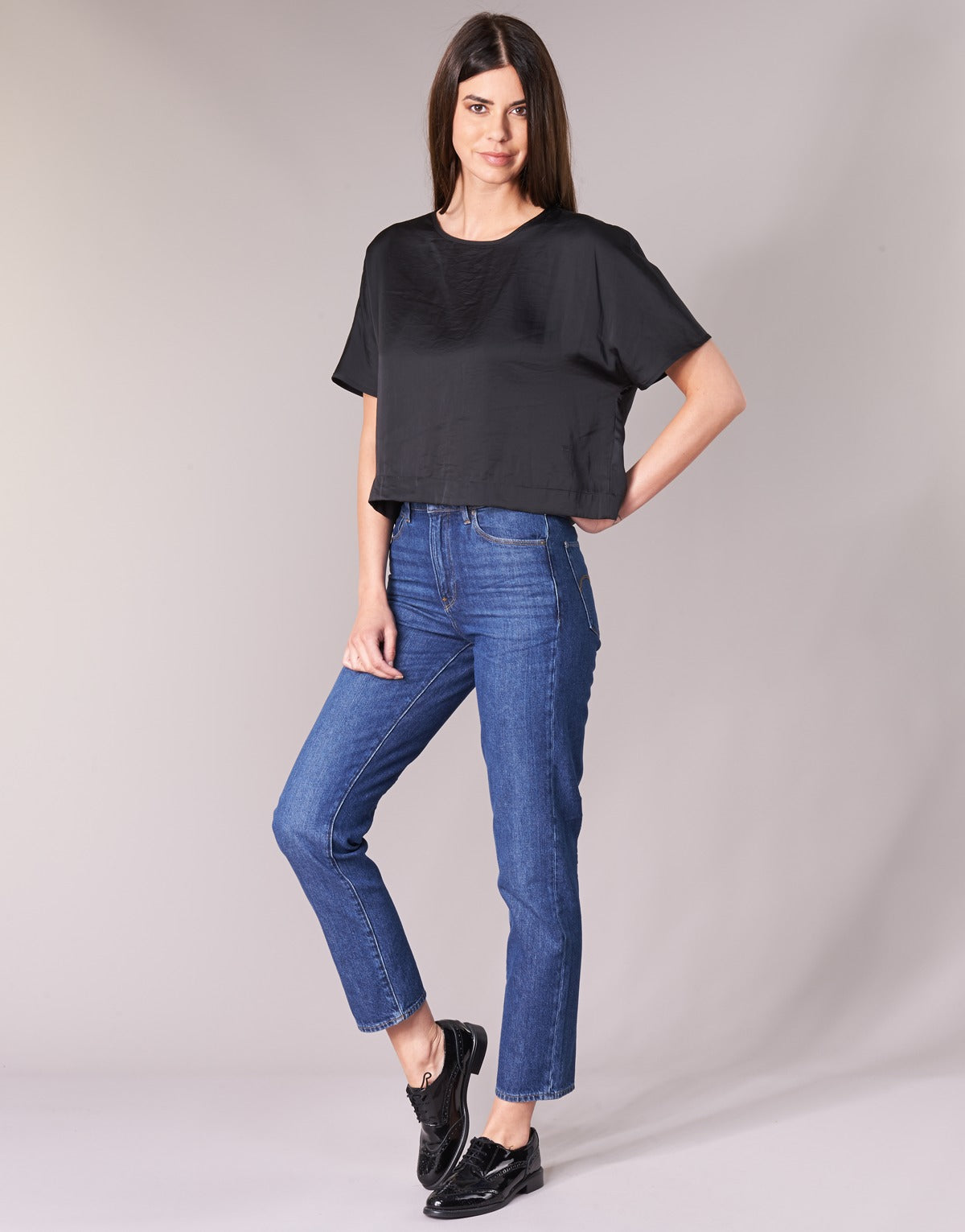 Camicetta Donna G-Star Raw  COLLYDE WOVEN TEE  Nero