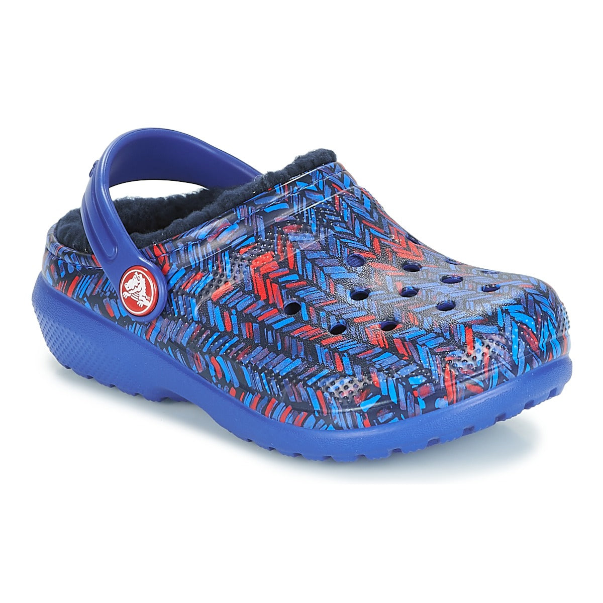 Scarpe bambini ragazzo Crocs  CLASSIC LINED GRAPHIC CLOG K  Blu