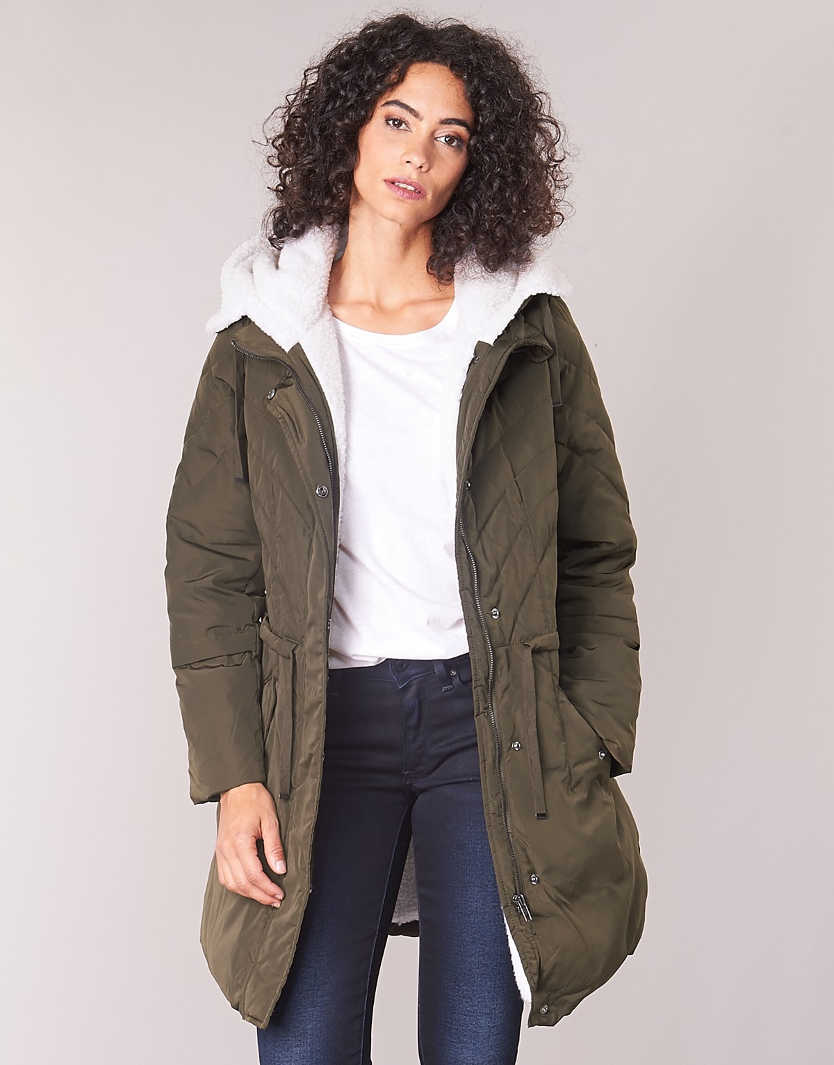 Parka Donna Naf Naf  BUPOEME  Kaki