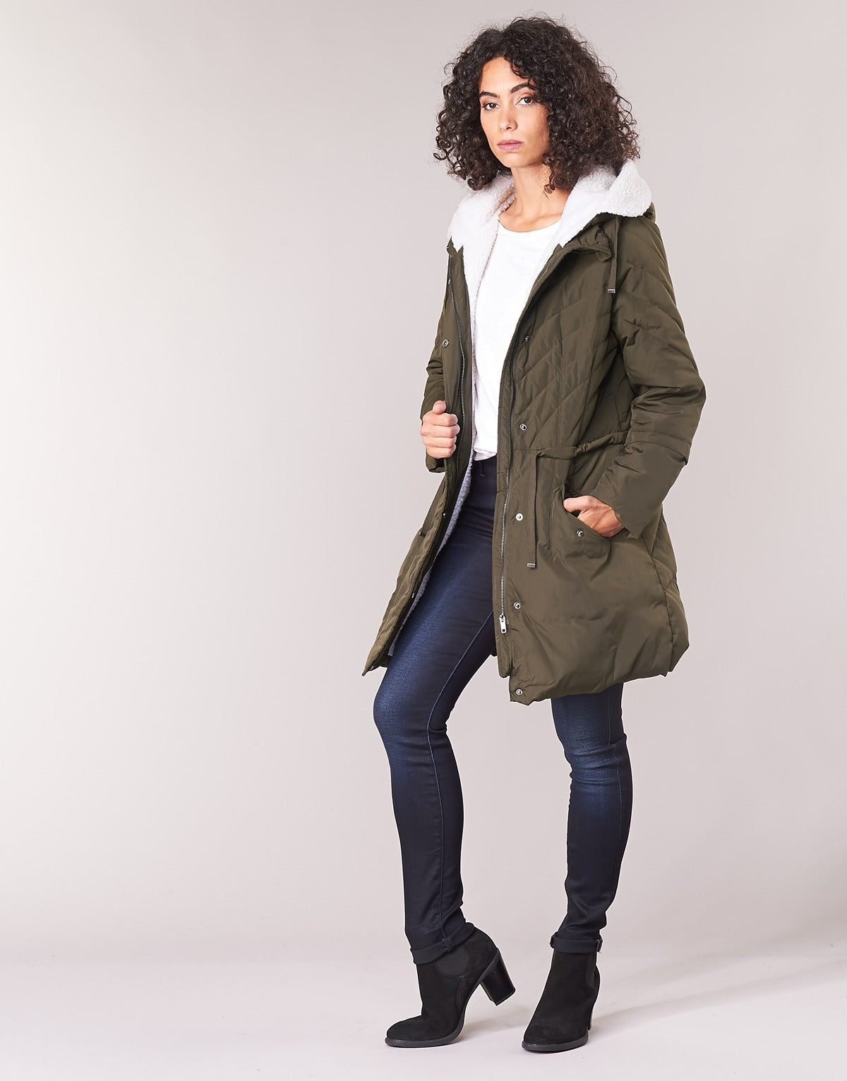 Parka Donna Naf Naf  BUPOEME  Kaki